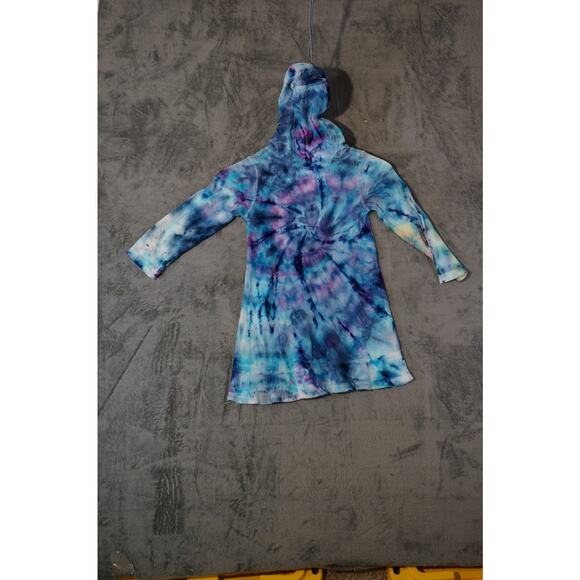 Circo Women's 4T Tie Dye Hooded Cotton Top Long Sleeve Blue Purple - Picture 10 of 10
